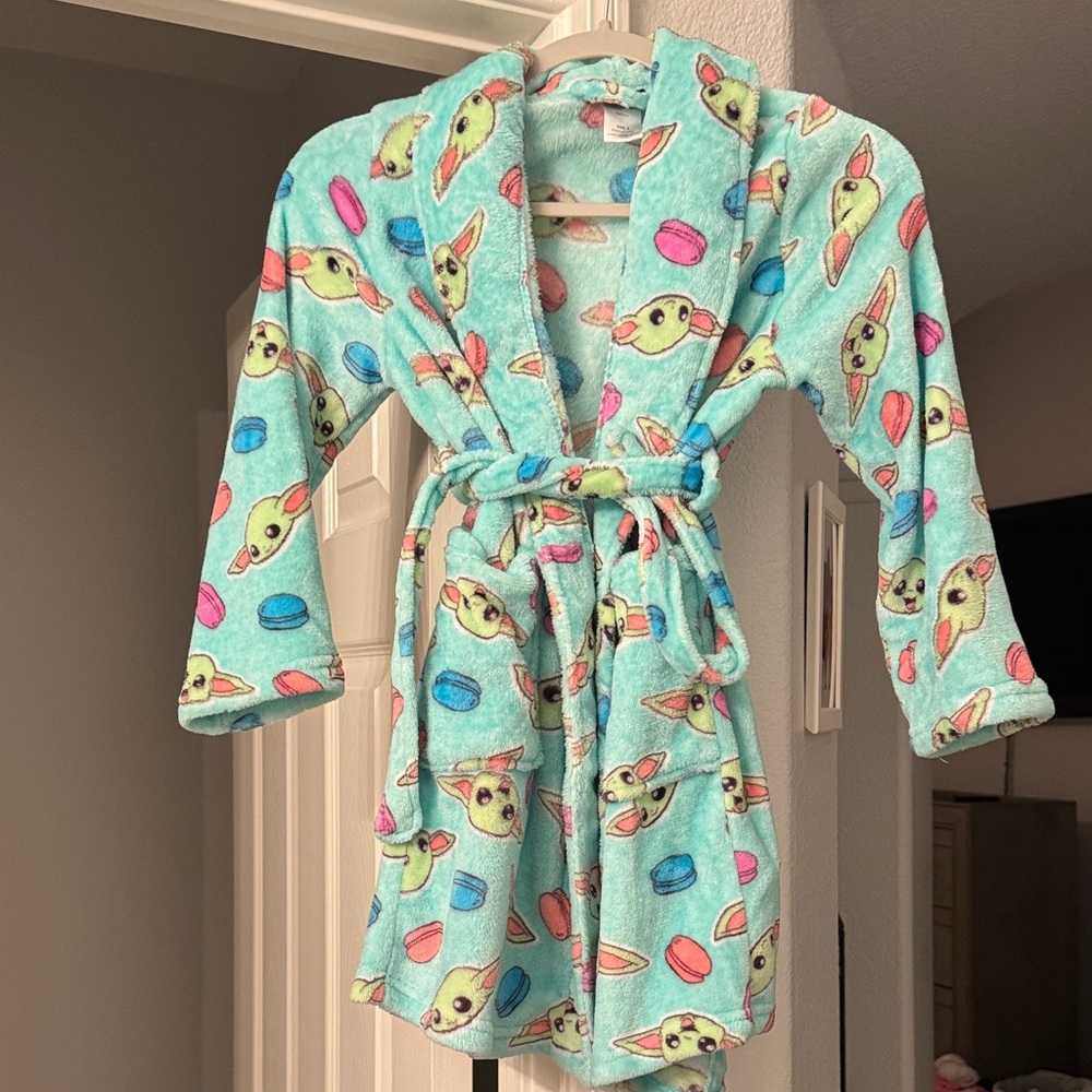 Grogu baby Yoda Kids Pajama robe - Blue size 8